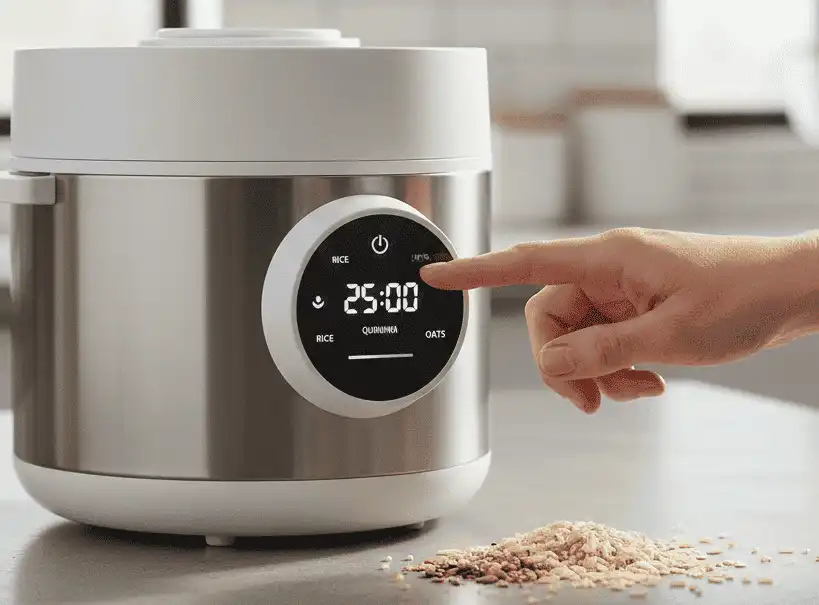Step 3 - Selecting the grain preset on the digital touch screen