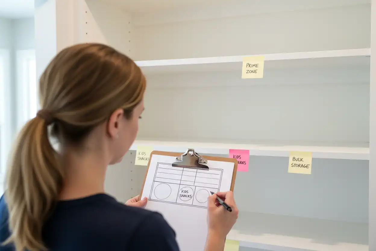 Step 4 Mapping out functional pantry zones